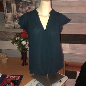 Semi Sheer Blue Buttoned Down blouse - xsmall